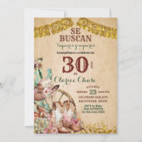 Boho Country Western Floral Cowboy Aniversário