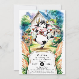 Convites Boho Cow Aniversário Encantado