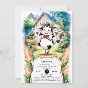 Convites Boho Cow Aniversário Encantado