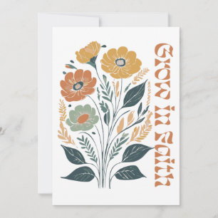 Convites Boho Cristão Inspirador Cresça na Fé