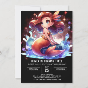 Convites Boho Cute Mermaid Birthday