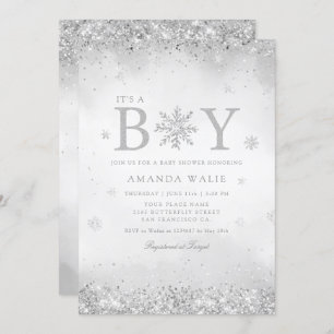 Convites Boho Cute Watercolor Blue É um Chá de fraldas