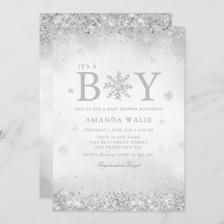 Convites Boho Cute Watercolor Blue É um Chá de fraldas