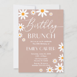 Convites Boho Daisies Birthday Brunch Party Invitation