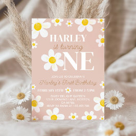 Convites Boho Daisy Bloom Primeiro Aniversário
