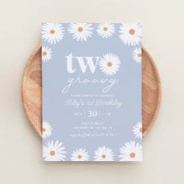 Convites Boho Daisy, dois segundos aniversários de Groovy