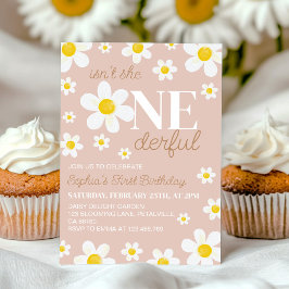 Convites Boho Daisy não é um maravilhoso primeiro aniversár