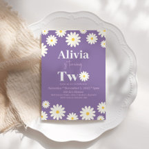 Boho Daisy Two Floral Purple Bohemian segundo aniv