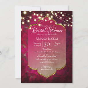Convites Boho Damask Inspirado em Indiano em Rosa Profundo