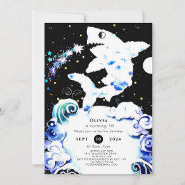 Convites Boho Deepsea Editable Shark Birthday