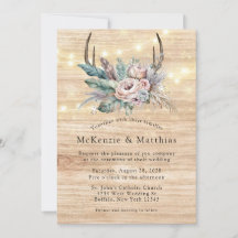 Boho Deer Antler Casamento Floral
