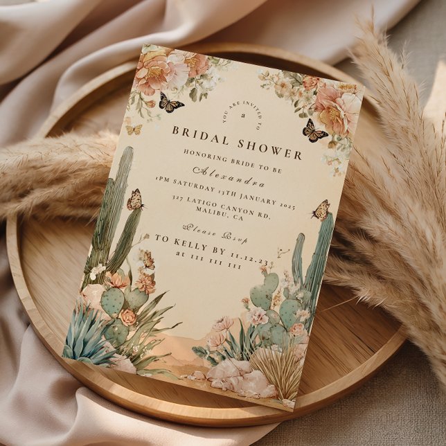 Convites Boho Desert Cactus Bridal Shower (Criador carregado)