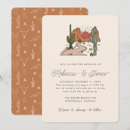 Convites Boho Desert Cactus Modern Script Wedding
