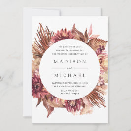 Convites Boho Desert Floral Frame Wedding