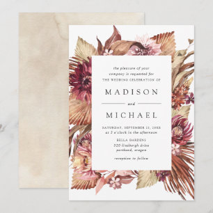 Convites Boho Desert Floral Wedding
