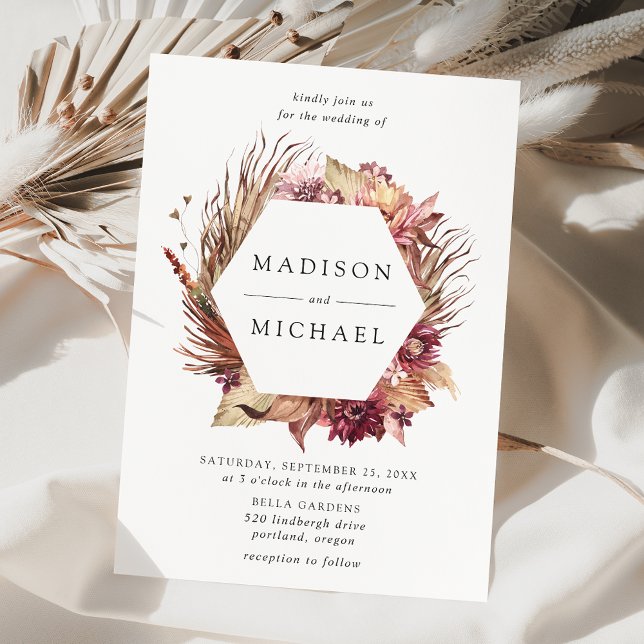 Convites Boho Desert Floral Wedding (Criador carregado)