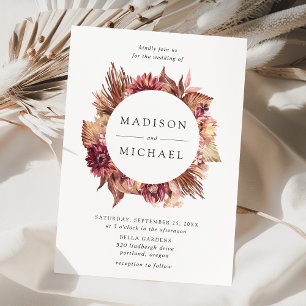 Convites Boho Desert Floral Wreath Wedding