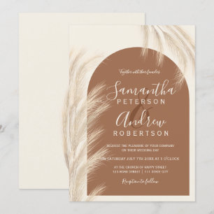 Convites Boho desert pampas gramíneas d'água casamento