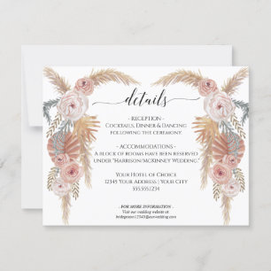 Convites Boho Desert Pampas Grass Floral n Foliage Weds