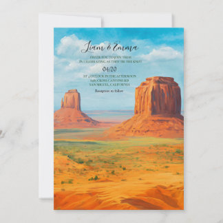 Convites Boho Desert Wedding Invitation Monument Valley AZ
