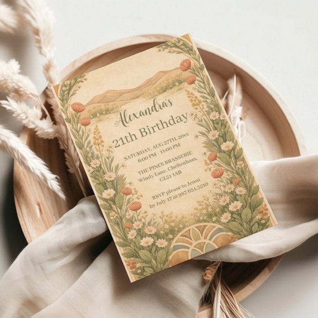 Convites Boho Desert Wildflower Birthday (Criador carregado)