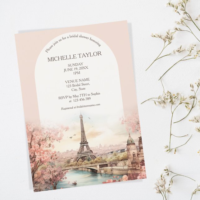 Convites Boho Destination Wedding Paris Eiffel Tower French (Criador carregado)