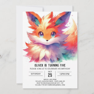 Convites Boho Digital Fox Birthday