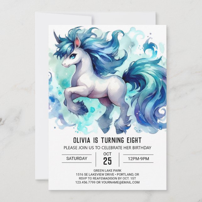 Convites Boho Digital Horse Birthday (Frente)