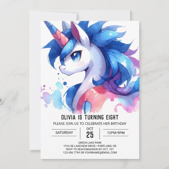 Convites Boho Digital Horse Birthday (Frente)