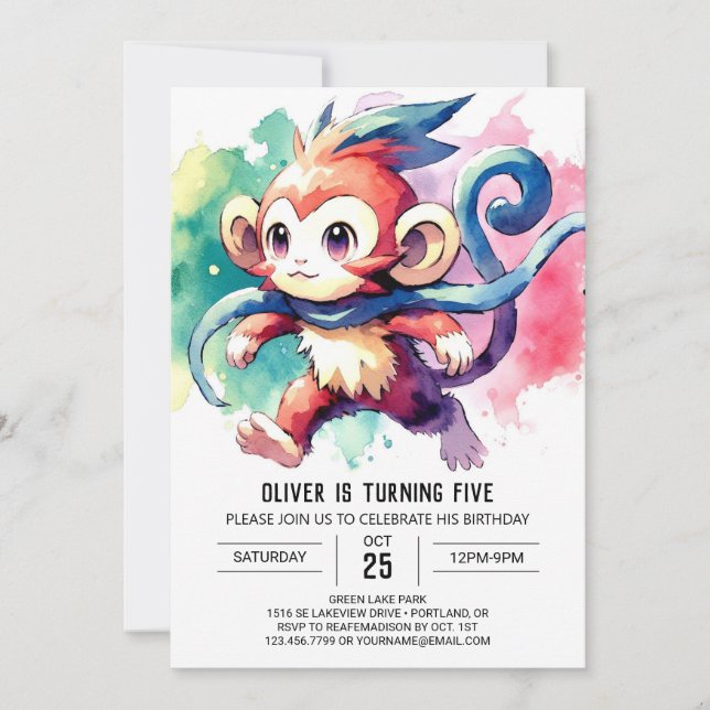 Convites Boho Digital Mackey Birthday (Frente)