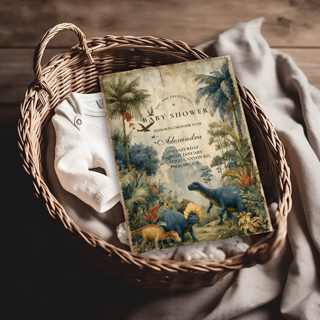 Convites Boho Dino Baby Shower (Criador carregado)