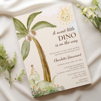 Boho Dinosaur Beige Doce Pequeno Chá de fraldas