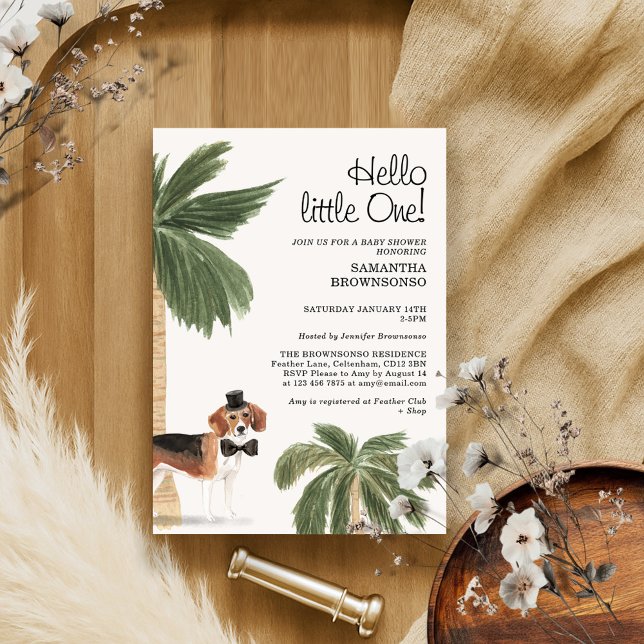 Convites Boho Dog Chá de fraldas Rustic Beagle (Criador carregado)