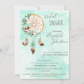 Convites Boho Dream Catcher Chá de panela