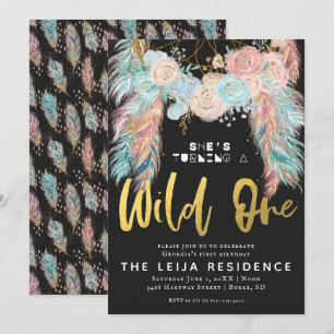 Convites Boho Dreamcatcher Wild One Birthday