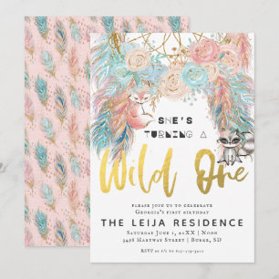 Convites Boho Dreamcatcher Wild One Birthday