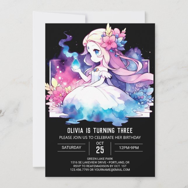 Convites Boho Dreamy Princess Birthday (Frente)