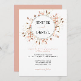 Convites Boho Dried Watercolor Floral Wedding