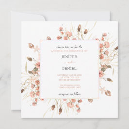 Convites Boho Dried Watercolor Floral Wedding