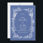 Convites Boho Dusty Blue Botanical Wreath Wedding<br><div class="desc">Set the tone for your romantic celebration with this stunning cornflower blue wedding invitation, featuring delicate hand-drawn white wildflower and botanical foliage arranged in a lush, organic wreath frame. Coordinate with matching RSVP cards, details cards, and thank you notes to create a cohesive wedding stationery suite that leaves a lasting...</div>
