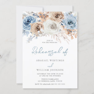 Convites Boho Dusty Blue: Janto de ensaio de casamento boêm