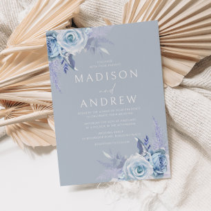 Convites Boho Dusty Casamento Azul