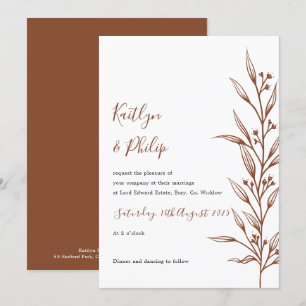 Convites Boho Earthy Elegante Botânico Ivory White