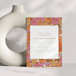 Convites Boho Earthy Ochre Orange Floral Chá de panela