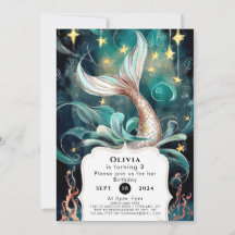 Boho Editável Sereia Birthday