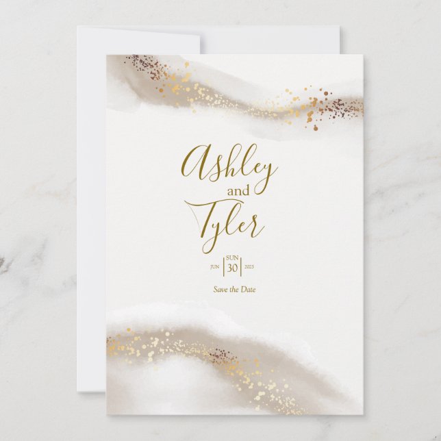 Convites Boho Elegant Coastal Wedding (Frente)