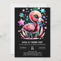 Boho Elegant Flamingo Birthday