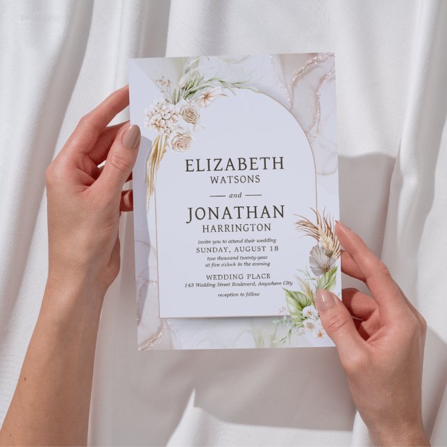 Convites Boho Elegant Wedding (Modern Boho Elegant Wedding Invitation)