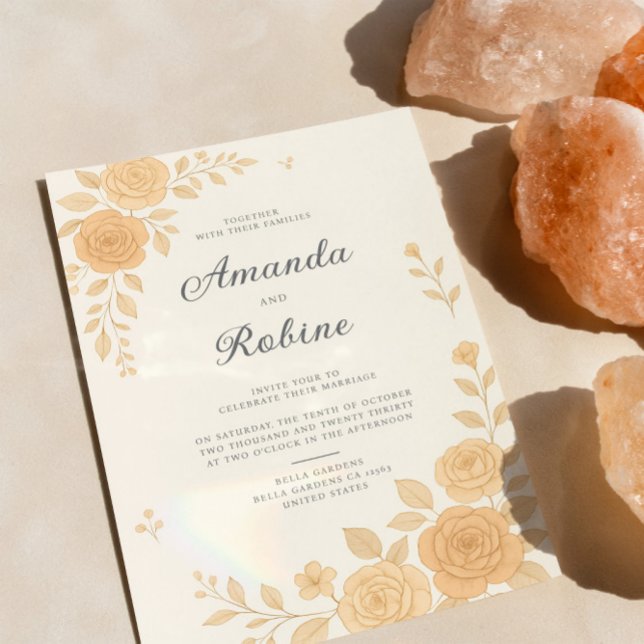 Convites Boho Elegante Earth Tone Floral Casamento (Criador carregado)