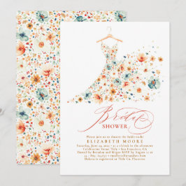 Convites Boho Elegante Flores Florais Chá de panela